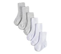 CALZITALY PACK 2, 4, 6 Paia Calzini Neonato, Calze Bambini, Calzini Cotone Bimbi Calzini Primi Giorni | da 0 a 12 mesi | Made in Italy (0-3 Mesi, 6 Paia: Grigio Melange+Bianco)