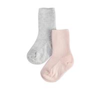 CALZITALY PACK 2, 4, 6 Paia Calzini Neonato, Calze Bambini, Calzini Cotone Bimbi Calzini Primi Giorni | da 0 a 12 mesi | Made in Italy (0-3 Mesi, 2 Paia: Rosa+Grigio melange)