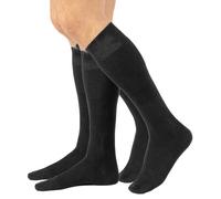 CALZITALY Pack 2 o 4 Paia Calze in Lana Merino Uomo, Calzettoni al Ginocchio in Lana Extra Fine, Nero, Blu Navy, 39/42-43/36, Made in Italy (IT, Numero, 43, 46, Regular, Regular, 2 Paia - Nero)