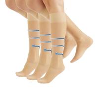 CALZITALY Pack 3 Paia Gambaletti Riposanti Donna, Calze a Compressione per Gambe Gonfie, Calzettoni per Gravidanza, Calza per Viaggi Made in Italy (IT, Numero, 39, 42, Regular, Regular, Naturale)