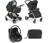 Cam Fluido Easy - Passeggino Trio Leggero Compatto Pieghevole 0- 4 Anni 0-22 Kg + Carrozzina + Seggiolino Auto colore Nero