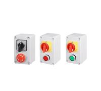 Cam Switch Push Button 2P Box Emergency Stop OFF-ON Silver Chip Conveyor Start Stop Enclosure(102 Green)