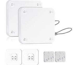 CAM2 Chiudiporta automatico, 2 pezzi, chiudiporta automatico con sensori, senza fori, con coulisse, chiudiporta, chiusura automatica della maggior parte delle porte