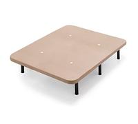 Cama express Base imbottita con gambe da 26 cm con tessuto 3D traspirante, misure 120 x 190 cm, barre trasversali di rinforzo, ideale per camera da letto e camera della tua casa, colore: beige