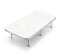 Cama express Base imbottita con gambe in legno argento e tessuto 3D traspirante | barre trasversali di rinforzo | ideale per camera da letto e stanza della tua casa | colore bianco | misure 90 x 190