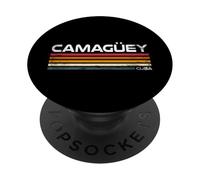 Camagüey Cuba Cuba, design retrò a righe, Cuba Travel PopSockets PopGrip Adesivo