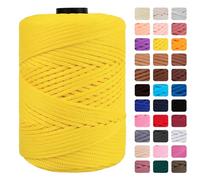 CAMAL Cordino per Borse Uncinetto Macramè Filo 3mm Filo Poliestere 170m Corda Macrame Filato per Borse Uncinetto Spago Colorato Corde Colorate per Artigianato, Lavoro a Maglia (Giallo Brillante)