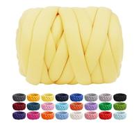 CAMAL Fettuccia per Borse a Uncinetto, 500g Filato Gigante Filato Grosso per Borse, Filo Gomitoli Cotone per Uncinetto Cuscini, Coperte, Letto per Animali Domestici (Giallo)