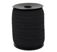 CAMAL Nastro Elastico per Cucito, Fettuccia Poliammide 15mm x 100m Nastro Elastico Sbieco a Piega Singola Nastrino Twill per Cucito Fai da Te per Bordatura, Trapuntatura, Tubature(Nero)
