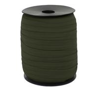 CAMAL Nastro Elastico per Cucito, Fettuccia Poliammide 15mm x 100m Nastro Elastico Sbieco a Piega Singola Nastrino Twill per Cucito Fai da Te per Bordatura, Trapuntatura, Tubature(Verde Militare)