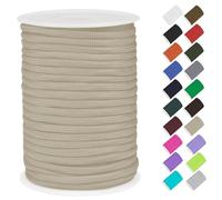 CAMAL Paracord 4 mm corda in polipropilene a 7 fili Core 30 m forte corda paracord, resistente agli strappi, corda utility, 4 mm, può contenere fino a 70 kg, corde per campeggio, tendicinghia (beige)