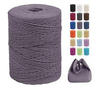 CAMAL Raffia Filato per Uncinetto di Borse, 2mm x 300m Rafia per Uncinetto per Borse, Morbido Filo di Carta per Cappelli, Maglia Borsa da Spiaggia, Fai Da Te (Viola intenso)
