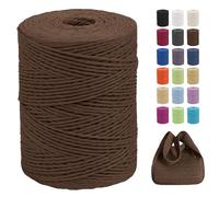 CAMAL Raffia Filato per Uncinetto di Borse, 2mm x 300m Rafia per Uncinetto per Borse, Morbido Filo di Carta per Cappelli, Maglia Borsa da Spiaggia, Fai Da Te (Caffè)
