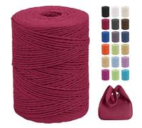 CAMAL Raffia Filato per Uncinetto di Borse, 2mm x 300m Rafia per Uncinetto per Borse, Morbido Filo di Carta per Cappelli, Maglia Borsa da Spiaggia, Fai Da Te (Rosso)