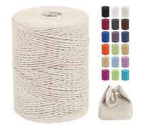 CAMAL Raffia Filato per Uncinetto di Borse, 2mm x 300m Rafia per Uncinetto per Borse, Morbido Filo di Carta per Cappelli, Maglia Borsa da Spiaggia, Fai Da Te (Bianco latte)