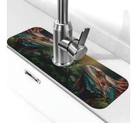Camaleonte colorato colorato camaleonte rubinetto tappeto per lavello cucina assorbente ad asciugatura rapida protezione contro gli schizzi bel tappetino di drenaggio per lavello cucina