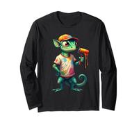 Camaleonte Pittore con Rullo e Schizzi Colorati Maglia a Manica