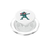 Camaleonte verde che indossa occhiali da sole facendo una danza dab PopSockets PopGrip per MagSafe