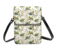 Camaleonte verde Una stampa piccola borsa a tracolla per le donne, piccole borse in pelle borsa a tracolla per telefono cellulare