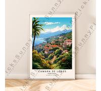 Camara De Lobos Portogallo Stampa da Viaggio Poster Illustrazione Art Décor