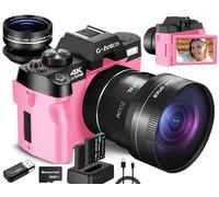 Cámara Digital 4k para fotografía, Cámara vlogging 48mp para Youtube, con WiFi, cámara compacta con Pantalla Invertida de 180 °, Cámara de Viaje Zoom Digital 16x con Lente de Gran Angular y Macro
