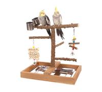 Cambia Del Gioco Per Uccelli - Playstand Del, Palestra Di Cockatiel | Giocattoli Da Arrampicata In Legno, Stazione Da Ginnastica Masticata Con Ciotole Di Alimentazione, Setup Per Il Pesce P