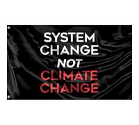 Cambiamento Del System, Non Bandiera Del Cambiamento Climatico Bandiere Di Benvenuto Bandiera Da Cortile Con 2 Occhielli Bandiere Da Giardino Per Esterni Interni Patio 90X150 Cm