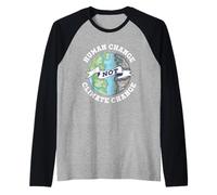 Cambiamento Umano Non Cambiamento Climatico Terra Globale Maglia con Maniche Raglan