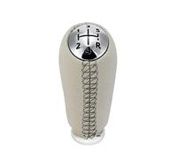 Cambio Auto, Pomello Cambio Pelle 5Speed MT manopola del cambio for Renault Megane II MK2 Scenic 2 Clio 3 III MK3 cambio marcia la testa della penna a sfera nera Beige Grigio(Beige Chrome)