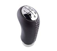 Cambio Auto, Pomello Cambio Pelle 5Speed MT manopola del cambio for Renault Megane II MK2 Scenic 2 Clio 3 III MK3 cambio marcia la testa della penna a sfera nera Beige Grigio(Gray Stitch Chrome)