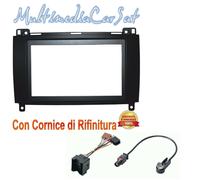 Cambio Autoradio Mascherina Doppio Din Mercedes Classe A B Nera Vito 3334DD