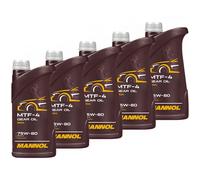 Cambio Olio Ingranaggi Mannol MTF-4 Api Gl 4 / 5 75W-80 5x 1 Litro Commutazione