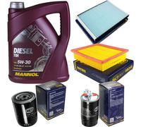 Cambio Olio Set 5L MANNOL Diesel Tdi 5W-30 motore + Sct Filtro Mastice 10132283