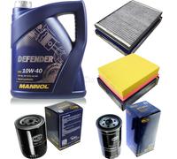 Cambio Olio Set mannol 5L Defender 10W-40 motore + Sct Filtri Kit 10752634