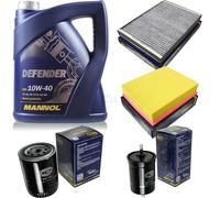 Cambio Olio Set mannol 5L Defender 10W-40 motore + Sct Filtri Kit 10752644