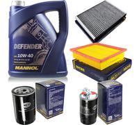 Cambio Olio Set MANNOL 5L Defender 10W-40 motore + Sct Filtri Kit 10753474
