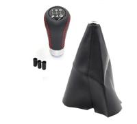 Cambio Per Auto Pomello Del Cambio Universale A 5 Velocità Per Auto, Leva Del Cambio Manuale, Rosso, Nero, Cuciture In Similpelle Pomelli Leva(Black line pair)