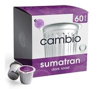 Cambio Roasters Sumatra Roast Coffee Cialde - Nuove cialde in alluminio, tazze da caffè biologiche K, tazza K tostatura scura, funziona con Keurig, 60 pezzi
