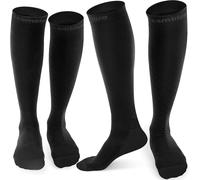 CAMBIVO 2 Paia Calze Compressione Graduata Donna e Uomo 20-30 mmHg, Ca L-XL Nero