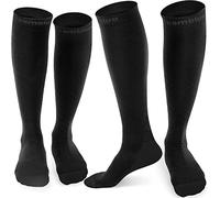 CAMBIVO 2 Paia Calze Compressione Graduata Donna e Uomo 20-30 mmHg, Calze Elastiche a Compressione Antiscivolo per Sport, Corsa, Recupero, Antitrombo, Vene Varicose, Viaggio in Aereo