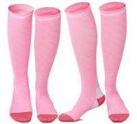 CAMBIVO 2 Paia Calze Compressione Graduata Donna e Uomo 20-30 mmHg, Calze Elastiche a Compressione Antiscivolo per Sport, Corsa, Recupero, Antitrombo, Vene Varicose, Viaggio in Aereo