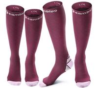 CAMBIVO 2 Paia Calze Compressione Graduata Donna e Uomo 20-30 mmHg, Calze Elastiche a Compressione Antiscivolo per Sport, Corsa, Recupero, Antitrombo, Vene Varicose, Viaggio in Aereo
