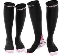 CAMBIVO 2 Paia Calze Compressione Graduata Donna e Uomo 20-30 mmHg, Calze Elastiche a Compressione Antiscivolo per Sport, Corsa, Recupero, Antitrombo, Vene Varicose, Viaggio in Aereo