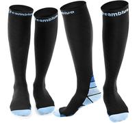 CAMBIVO 2 Paia Calze Compressione Graduata Donna e Uomo 20-30 mmHg, Calze Elastiche a Compressione Antiscivolo per Sport, Corsa, Recupero, Antitrombo, Vene Varicose, Viaggio in Aereo