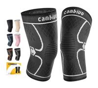 CAMBIVO 2 Pezzi Ginocchiera Ortopedica di Compressione, Tutore Ginocchio Antiscivolo, Ginocchiere Palestra Elastica per Legamenti, Menisco, Sport, Corsa, Gym