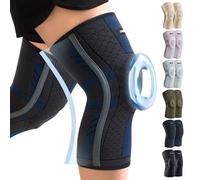 CAMBIVO 2 Pezzi Tutore Ginocchio con Stabilizzatori Laterali In PMMA e Gel Pad Rotulea, Ginocchiera Ortopedica Compressione Elastica per Legamenti, Menisco, Sportivo, Palestra, Pallavolo