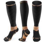 CAMBIVO Calze Compressione Graduata in Rame, Calze a Compressione Donna Uomo, Gambaletti Elastiche 15-20 mmHg per Circolazione Gambe, Running, Ciclismo, Trekking, Sport, Viaggio Aereo