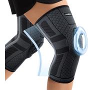 CAMBIVO Ginocchiera Ortopedica 2 Pezzi con Stabilizzatori Laterali in PMMA | Tutore Ginocchio, Ginocchiere Rotulea Compressive, Cuscinetto Rotuleo in Gel, Supporto Elastico per Menisco, Corsa e Palestra