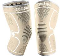 CAMBIVO Ginocchiera Ortopedica Antiscivolo x2, Tutore Ginocchio Compressione Ginocchiere Palestra, Fascia Ginocchio Sportiva Elastica per Artrosi Ginocchio, Legamenti, Recupero, Sport, Uomo e Donna