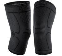 CAMBIVO Ginocchiera Ortopedica Antiscivolo x2, Tutore Ginocchio Compressione Ginocchiere Palestra, Fascia Ginocchio Sportiva Elastica per Artrosi Ginocchio, Legamenti, Recupero, Sport, Uomo e Donna